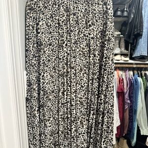 A New Day Black and White Animal Print Maxi Skirt